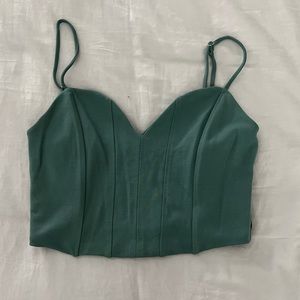 Dynamite sweetheart neckline corset with zipper back in muted green